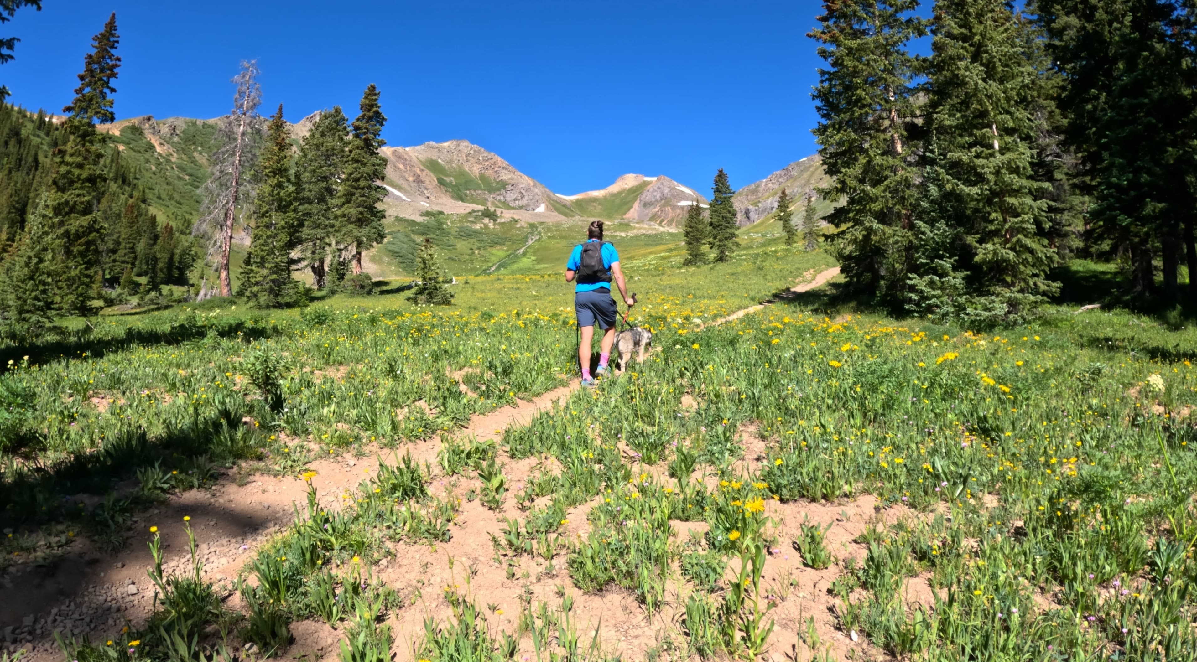 Leaving treeline on the hike to Columbine Lake