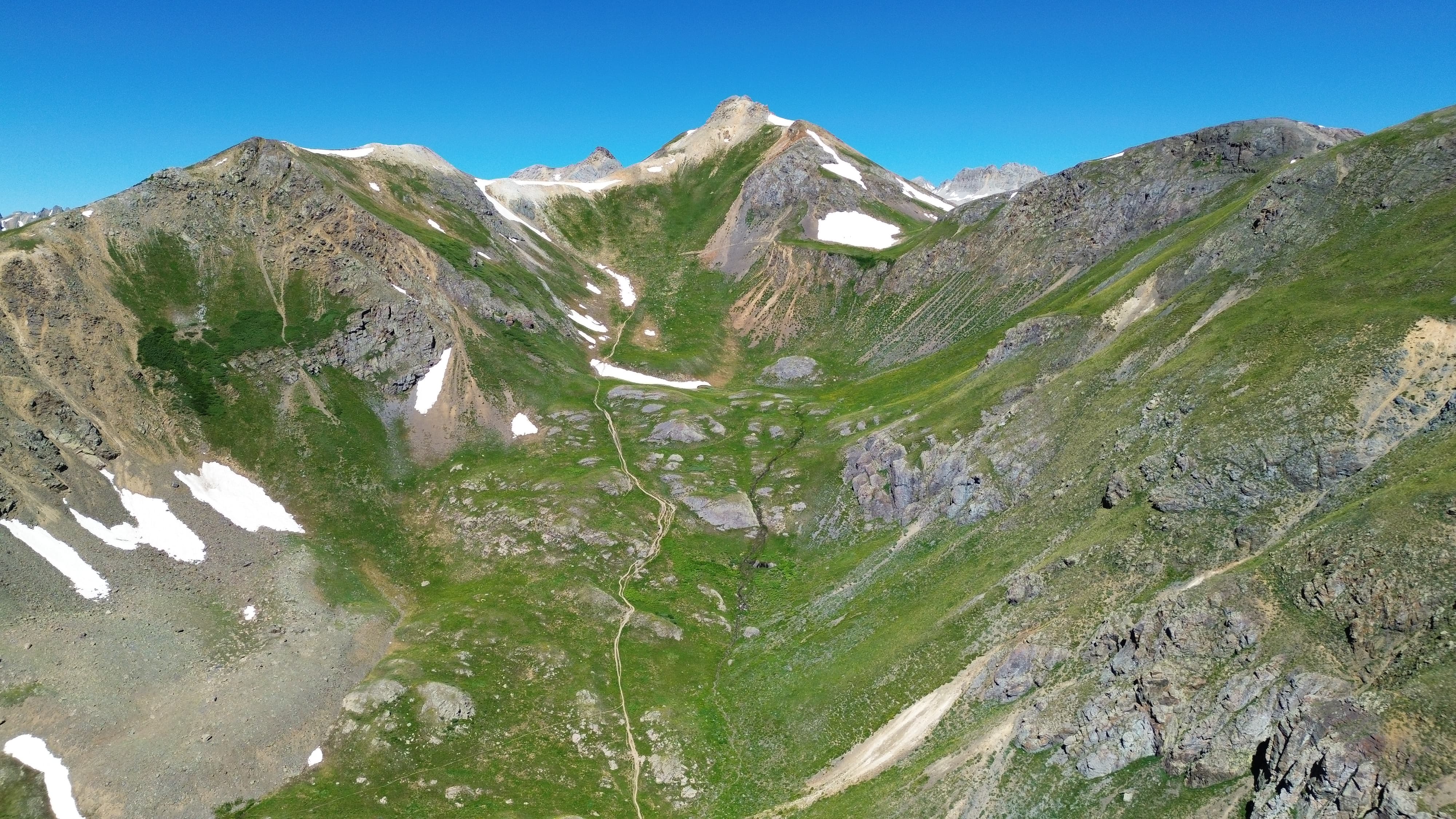 The steep approach on the Columbine Lake trail.