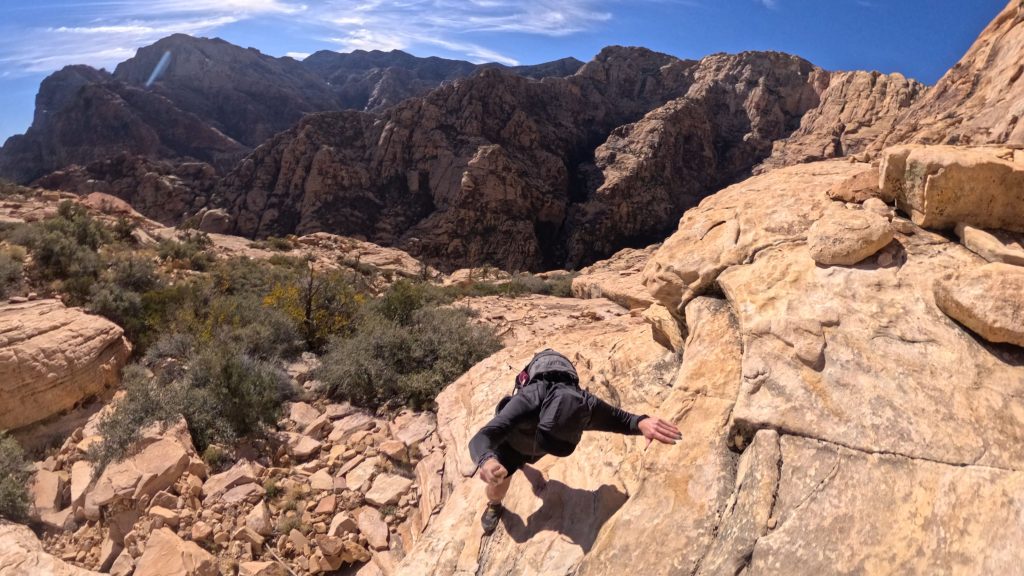 Scrambling up to Bridge Point, there are lots of class 3 sections on this hike.