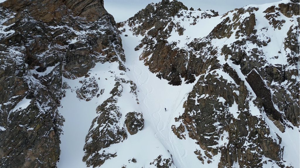 Riding Snoopy's Backside Couloir