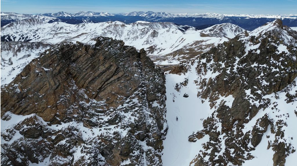 Climbing Snoopy's Backside Couloir