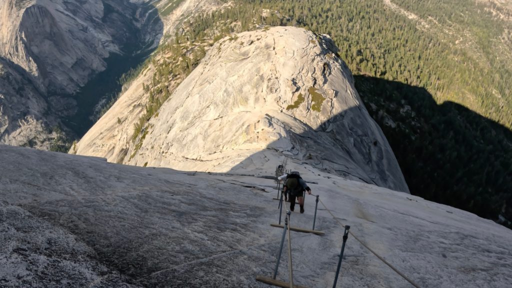Looking down the Cables on Half Dome