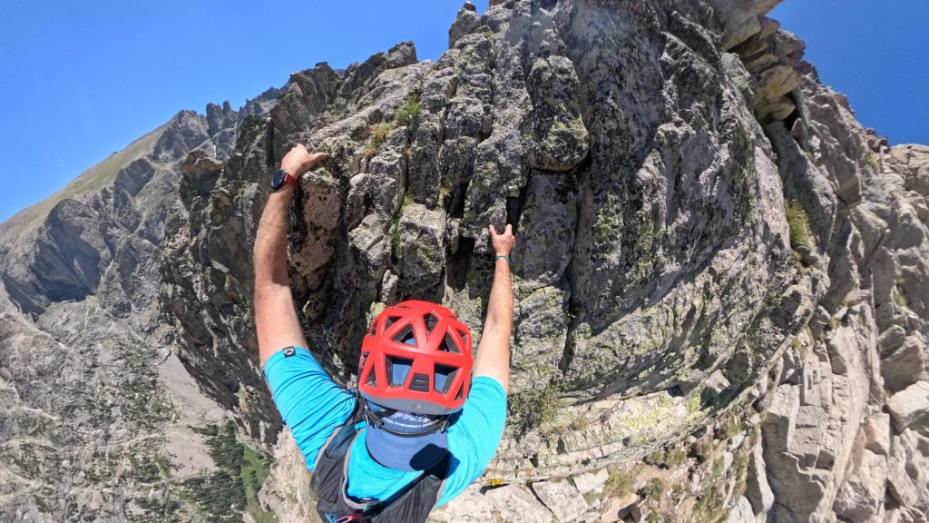 Class 3 Scrambling on Lone Eagle Peak in Colorado.