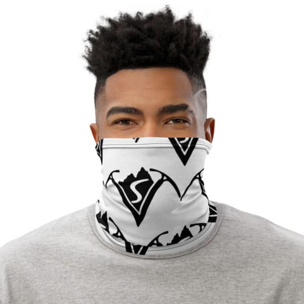 Virtual Sherpa Black Logo Neck Gaiter