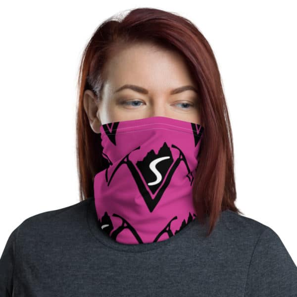 Virtual Sherpa Black Logo Pink Gaiter
