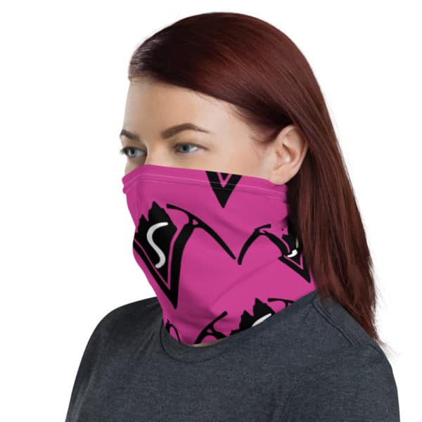 Virtual Sherpa Black Logo Pink Gaiter - Image 2