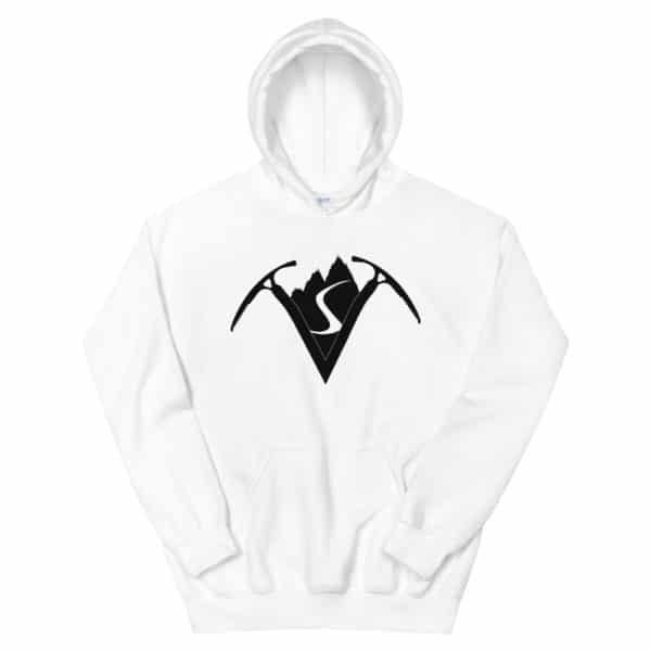 Virtual Sherpa Unisex White Logo Hoodie - Image 4